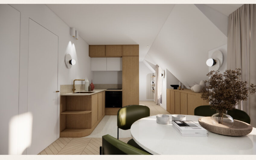 2P de 59m²  au sol avec 3 balconnets en parfait état, au dernier étage