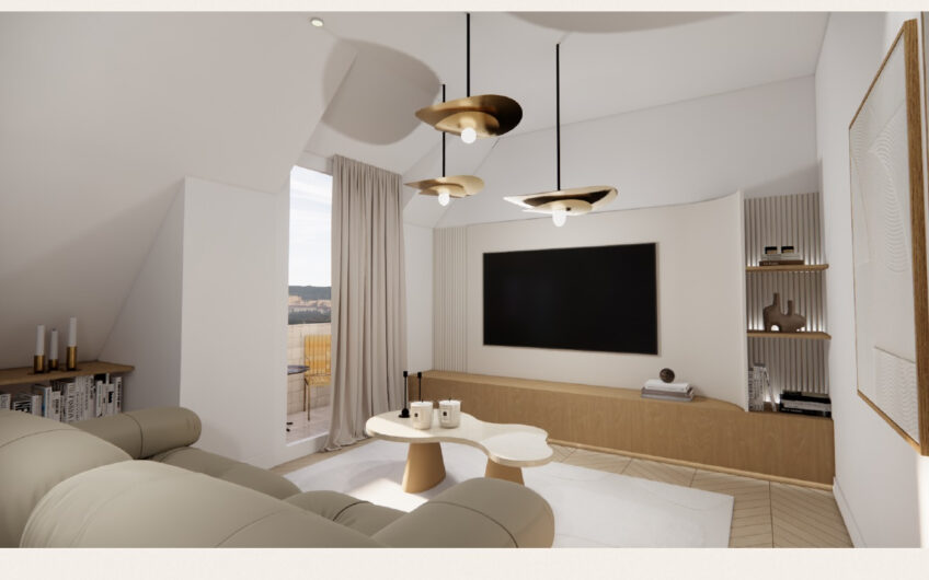 2P de 59m²  au sol avec 3 balconnets en parfait état, au dernier étage