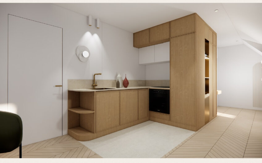 2P de 59m²  au sol avec 3 balconnets en parfait état, au dernier étage