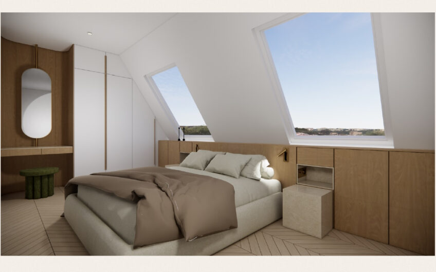 2P de 59m²  au sol avec 3 balconnets en parfait état, au dernier étage